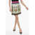 Versace Jeans Couture Pleated Mini Skirt With Floral Print Multicolor