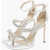 Jimmy Choo Metallic Leather Bing Ankle-Strap Sandals Embellished With C Silver