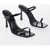 BY FAR Patent Leather Flick Double Buckle Sandals With Square Toe 9 Black