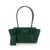 Ferragamo 'East-West S' Green Handbag with Logo Detail in Hammered Leather Woman GREEN