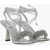 Michael Kors Michael Metallic Leather Lucia Lace-Up Sandal With Jewels Em Silver