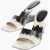 WANDLER Square Toe Leather Gaia Sandals With Wedge 9Cm Black & White