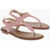 Michael Kors Michael Logoed Faux Leather Plate Thong Sandals With Golden Pink