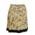 Versace Pale Yellow Pleated Mini Skirt with All-Over Logo Print in Silk Blend Woman YELLOW
