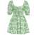 STAUD Dress in toile with gathering Green