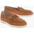 Hogan Suede Bit Loafers With Rubber Sole Brown