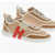 Hogan Twill And Suede 3R Low Top Sneakers With Rubber Monogram Brown