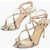 Francesco Russo Python Effect Leather Thong Ankle-Strap Sandals Heel 9Cm Beige