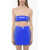 DAVID KOMA Sequined Bandeau Tube Top With Back Zip Blue