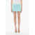 COURRÈGES Twill Miniskirt With Braces Light Blue