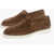 TOD'S Suede Ibrido Loafers With Contrast Sole Brown