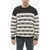 Balmain Crewneck Intarsia Sweater With Embroidered Logo Black