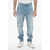 Balmain Straight Fit Jeans With Monogram Pockets 17 Cm Blue