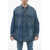 Valentino Garavani Denim Shirt With Studded Application Blue