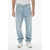 Versace Light Wash Mitchel Denims With All Over Logoed Pattern Blue