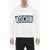 Moschino Couture! Crew Neck Brushed Cotton Sweatshirt With Contrastin White