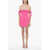 DAVID KOMA Wool Blend Sheath Dress With Ruffled Detail Pink