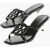 Tory Burch Leather Sandals With Cut-Out Logo 7Cm Black