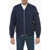 C.P. Company Zipped Mercerized Sweatshirt With Nylon Utility Pockets Blue