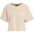 Disclaimer T-shirt cropped with logo Beige