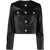 Versace VERSACE LEATHER JACKET WITH PADDED SHOULDER STRAPS BLACK
