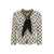 Elisabetta Franchi ELISABETTA FRANCHI Logo print crepe jacket with foulard chain BUTTER/BLACK