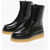 Chloe Patent Leather Jamie Ankle Boots With Crepe Sole Black