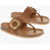 Chloe See By Suede Thong Sandals With Maxi Golden Buckle Brown