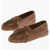Fendi Suede Leather Loafers With Fringes Brown