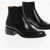 Fendi Leather Chelsea Boots With Brogue Detail Black