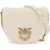 Pinko Mini Love Bag Click Round Leather Shoulder Bag BIANCO SETA ANTIQUE GOLD