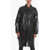 Bottega Veneta Leather Shiny Coat With Drawstring Black