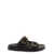 TWINSET Black Slip-On Slippers With Lace Effect Leather Woman BLACK