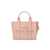 Marc Jacobs MARC JACOBS THE LEATHER SMALL TOTE ROSE HANDBAG Pink