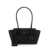 Ferragamo 'East-West S' Black Handbag With Logo Detail In Hammered Leather Woman BLACK