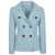 BASE BASE Double-breasted cotton blend jacket CLEAR BLUE