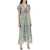 SALONI 'Lea' Long Dress In Printed Silk PAPYRUS BORDER PLMT