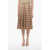 Céline Silk Pleated Skirt Brown