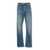 AMIRI Light Blue Straight Jeans with Used Effect in Cotton Denim Man BLU