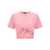 Versace Bropped t-shirt with embroidered logo pin Pink