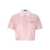Versace Striped cropped shirt Pink