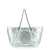 Tory Burch 'Ella Metallic Puffy Chain' shopping bag Silver