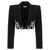 AREA Blazer 'Embroidered Butterfly Cropped' Black