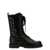 Twin-set Simona Barbieri Openwork leather combat boots Black