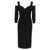 HERVE LEGER 'Icon Notched Bateau Midi' Dress Black