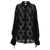 Saint Laurent Transparent silk pattern shirt. Black