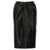 Saint Laurent Ruched detail leather skirt Black