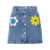 MO5CH1NO JEANS Floral embroidery skirt Light Blue