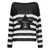 Balmain Logo embroidery striped sweater White/Black
