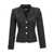 Alessandra Rich Single breast lace-up blazer jacket Black